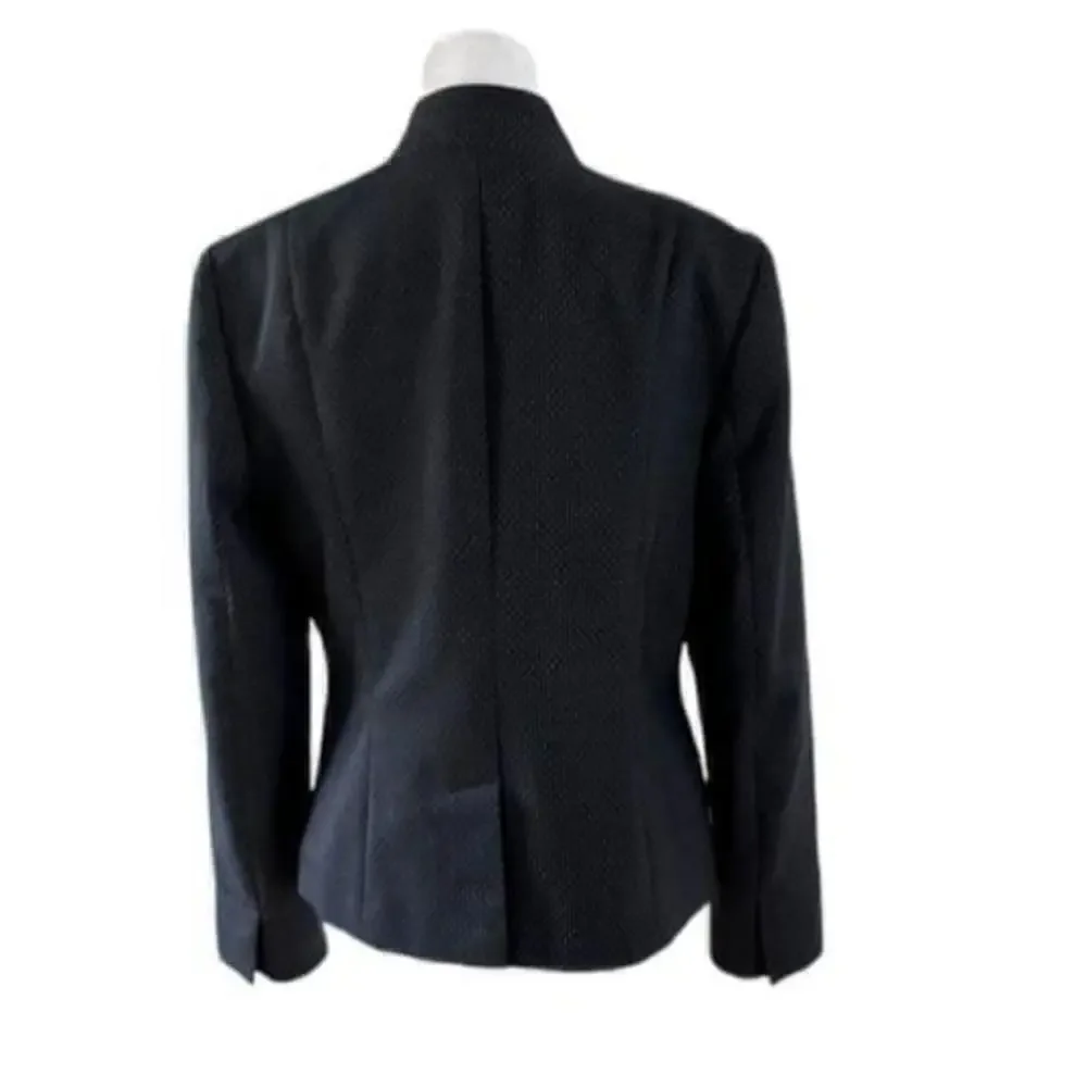 Talbots Navy Dot Wool Notched Collar Blazer Size 8 - Picture 6 of 9